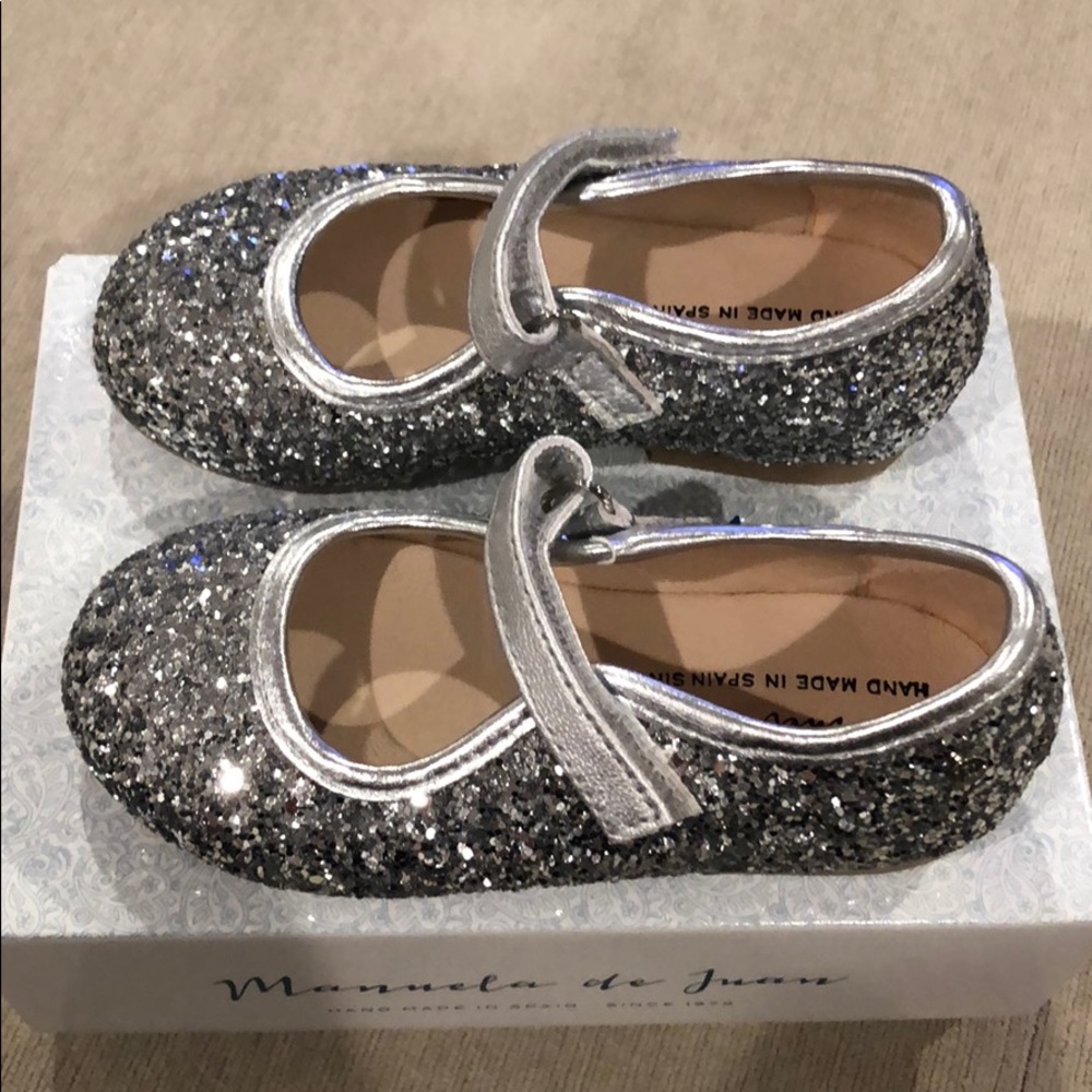 Toddler silver glitter ballet flats